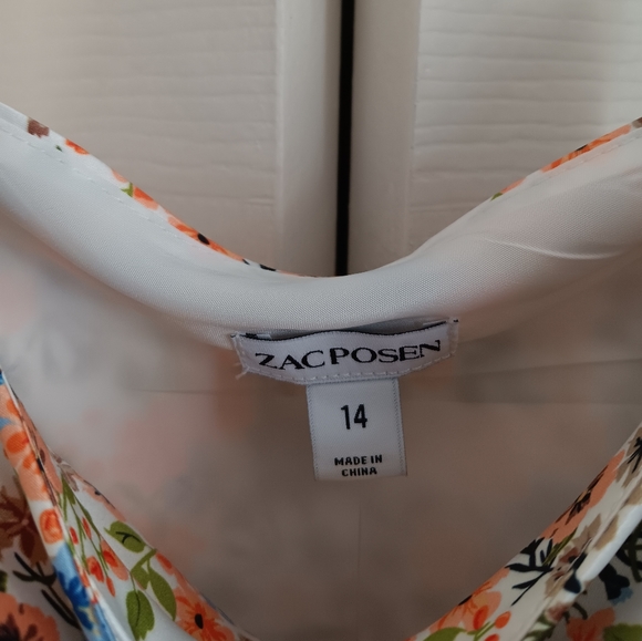 Zac Posen Girls Satin Floral Dress. Size 14. - Picture 3 of 8